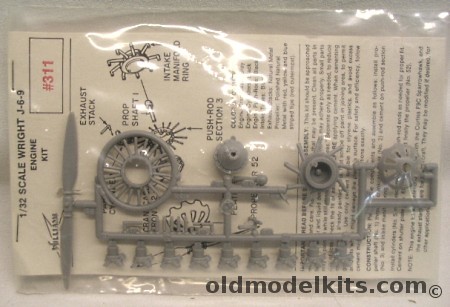 Williams Brothers 1/32 1/32 Wright J-6-9 Engine Bagged, 311 plastic model kit